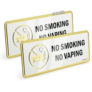 Business Signs No Smoking or Vaping Sign 2 Pack